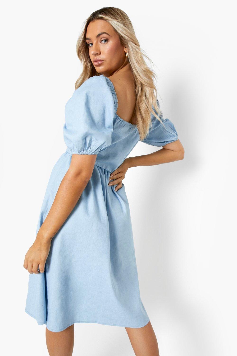 Blue shop chambray dress